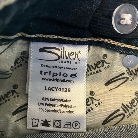Girls Silver Jean shorts - Picture 5 of 6